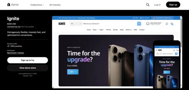 shopify テーマ　lgnite　の画像